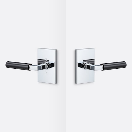 Sure-Loc Hardware Sure-Loc Hardware Levanto Passage Rosette, Polished Chrome, Smooth Grip in Flat Black LV101 26 GRIP-SM FBL